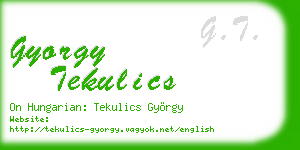 gyorgy tekulics business card