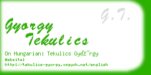 gyorgy tekulics business card